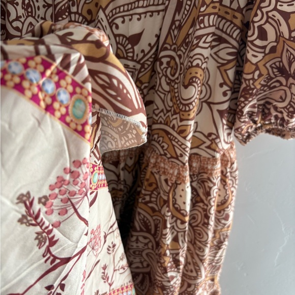 Tolavita Long Sleeve Paisley Maxi Dress in Tan and Cream | Tolavita Modest Maxi - Picture 6 of 12